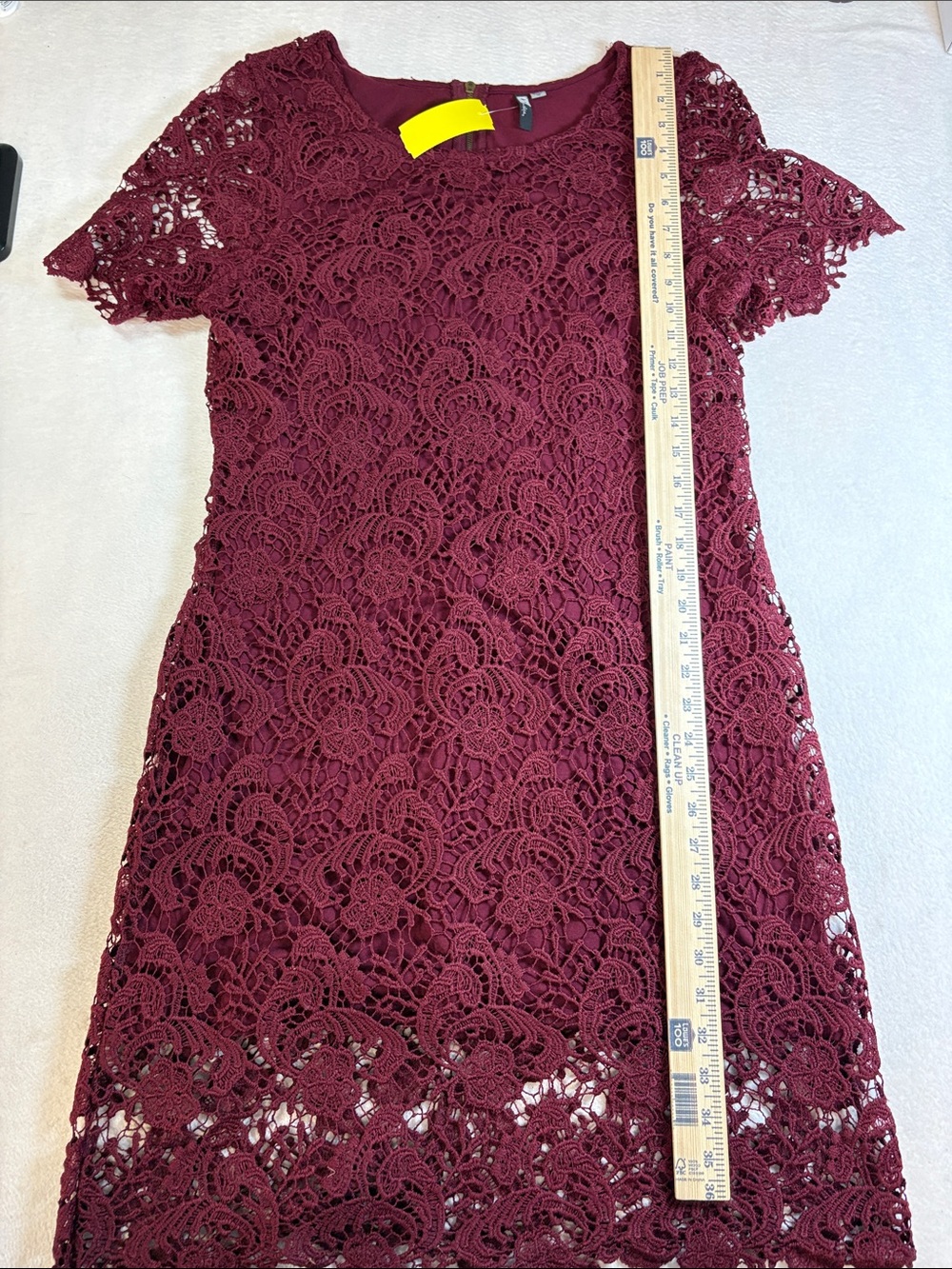 Kut from the Kloth Burgundy Floral Lace Midi Dress